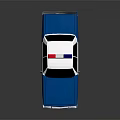 Classic Blue Police Car With Red And Blue Lights And POLICE Lettering