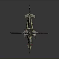 Military Camouflage Helicopter Model With Multiple Rotors Detailed Body And Realistic Design