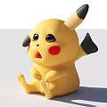 Cute Yellow Cartoon Character With Black Ears Red Cheeks And Sitting Pose