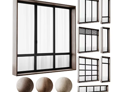 Modern Casement Windows With Sleek Frame Designs And Various Glass Panel Styles 3d model