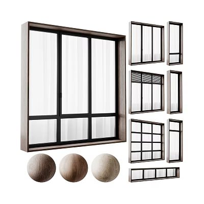 Modern Casement Windows With Sleek Frame Designs And Various Glass Panel Styles 3d model