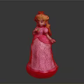 Cute Princess Doll With Pink Long Dress Golden Crown And Blue Eyes