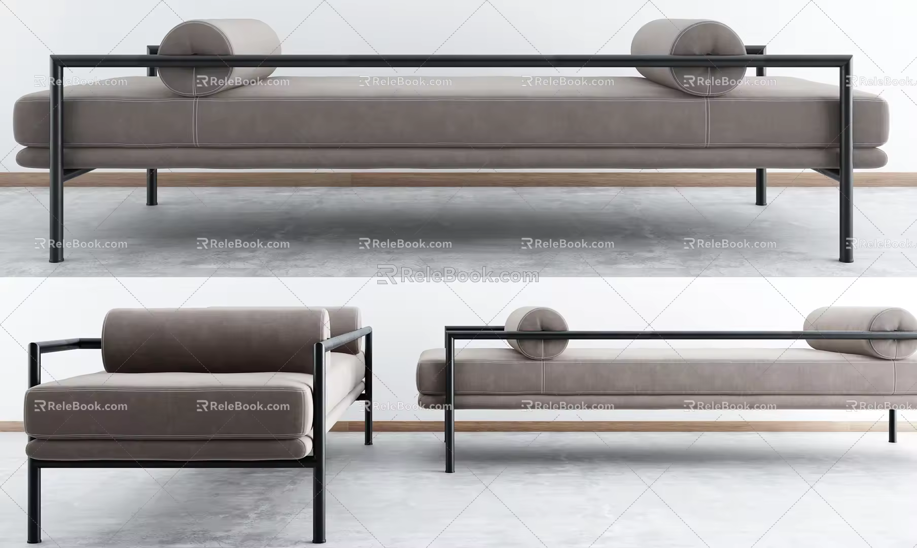 New Chinese Style Sofa Stool Lazy Sofa 3d model
