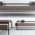 New Chinese Style Sofa Stool Lazy Sofa 3d model