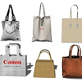 Different Types of Tote Bags With Canvas Leather Materials And Multi Color Simple Designs