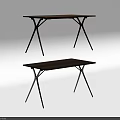 Modern Wooden Work Desk With Black Legs And Silver Metal Legs