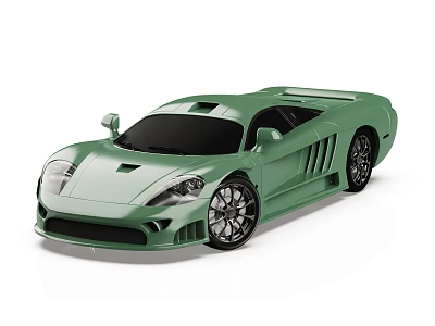 Green Sports Car With Sleek Aerodynamic Design And Modern Black Wheels 3d model