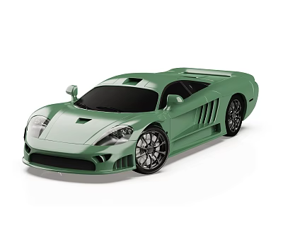 Green Sports Car With Sleek Aerodynamic Design And Modern Black Wheels 3d model