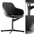 Modern Black Office Chair With Ergonomic Design Armrests And Adjustable Metal Base