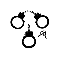 Studio Shot Of Metal Handcuffs With Chain And Keys On Dark Background