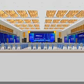 Modern Luxury Spacious Banquet Hall With Exquisite Ceiling Lights And Professional Stage Lighting