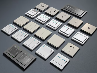 Modern switch socket combination 3d model