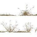Natural Dried Grass Clusters with Various Shapes for Landscape Design Elements 3d model