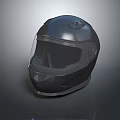 Black Modern Motorcycle Helmet With Clear Visor And Streamlined Design 3d model
