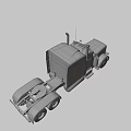 Blue Heavy Duty Semi Truck With Large Cab Dual Exhaust And Chrome Details