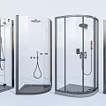 Modern Glass Shower Enclosures Featuring Various Designs And Multiple Shower Fixtures