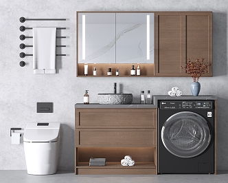 Bathroom Cabinet Wash Table 3d model