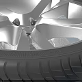 Hanjiang Car Tire with Silver Alloy Wheel Rim and Tread Design