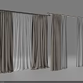 Elegant Modern Beige And White Curtains With Floor Length Panels And Soft Fabric