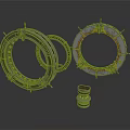 Industrial Mechanical Ring Components With Multiple Circular Frames And Stacked Metal Parts