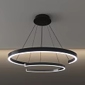 Modern Ceiling Pendant Light With Double Ring Design And LED Illumination 3d model