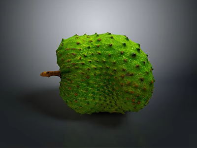 Fresh Green Spiky Tropical Fruit Ripe Exotic Soursop with Textured Skin 3d model