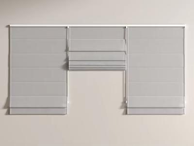 Roman Shades In Light Color For Window With Simple Design 3d model
