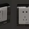 Siemens Wall Mounted Socket And Switch With Transparent Protective Cover Design 3d model