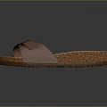 Light Purple Sandals With Cork Sole And Comfortable Strap Buckle Design 3d model