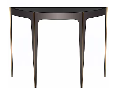 Elegant Modern Black Console Table with Gold Accents and Slim Legs Design 3d model