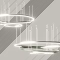 Modern Circular Illuminated Pendant Lights With Hanging Metal Frames And Bright Glow