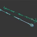 Decorative Household Accessories Two Intricate Metallic Wands With Carved Patterns And Gemstone Accents