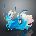 Game and Movie Mythical Creature Character with Blue and White Flowing Mane and Tail