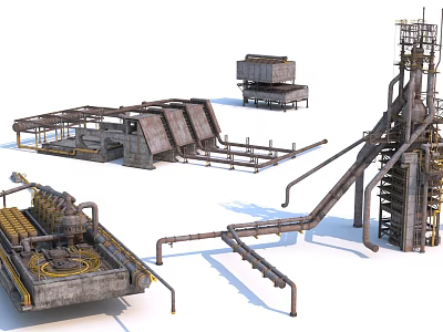Industrial Equipment Featuring Large Tanks Piping Systems And Metal Structures 3d model