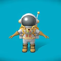Cartoon Astronaut Character In Space Suit With Blue Background For Games And Movies