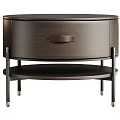 Modern Dark Toned Bedside Tables With Drawer Lower Shelf And Metal Legs