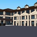 Modern Classical Office Building With Symmetrical Design Large Windows And Stone Exterior