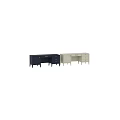 Stylish Modern Dark Blue Dining Table With Drawers Cabinets And Beige Color Option
