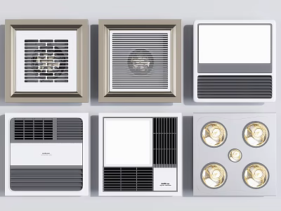 Modern Air Conditioner Vents With Various Design Styles For Home Ceiling And Wall Installation 3d model