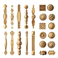 Golden Door Handles With Various Decorative Designs And Styles For Home Use