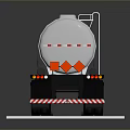 Silver Tank Train With Two Tank Cars Black Wheels And Gray Background Reflections