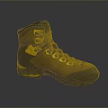 High Top Brown Yellow Black Hiking Boots With Laces And Durable Outdoor Sole