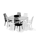 Modern Dining Table Set with Stylish Chairs for Home Dining Room