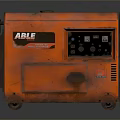 Red ABLE Portable Generator With Ventilation Grilles And Control Panel 3d model