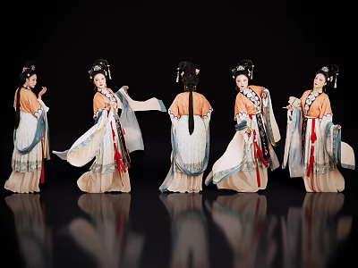 2D Ancient costume figure Song Dynasty lady figure classical beauty antique figure ancient costume beauty antique beauty 3d model