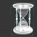 Brown Top Base Hourglass With Transparent Glass Black Brown Decorative Pillars And Sand
