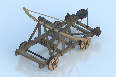 Retro stone machine siege car 3d model