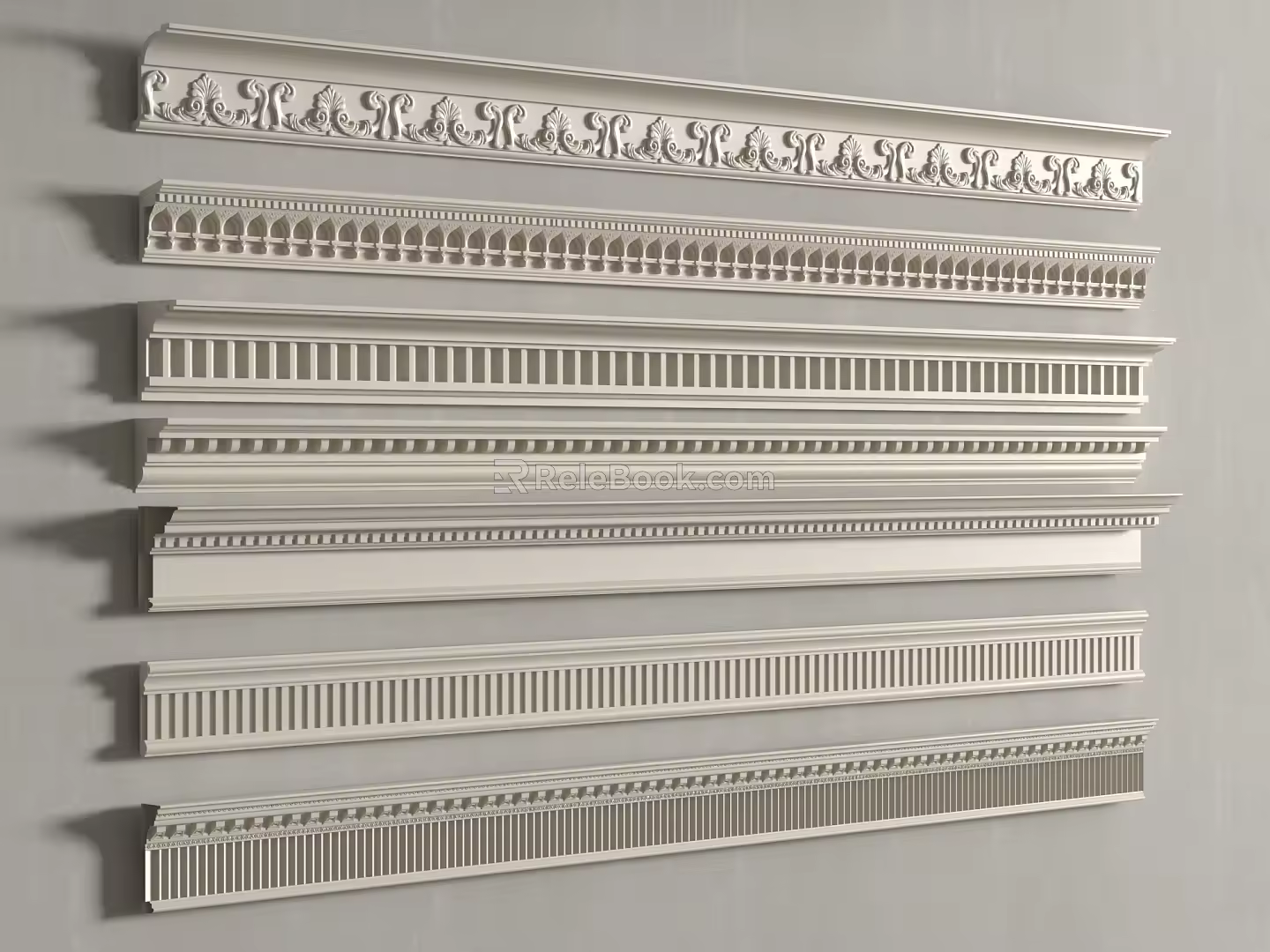 Modern line gypsum line ceiling gypsum line 3d model