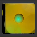 Decorative Yellow Glowing Dice With Green Dots As Home Living Accessory