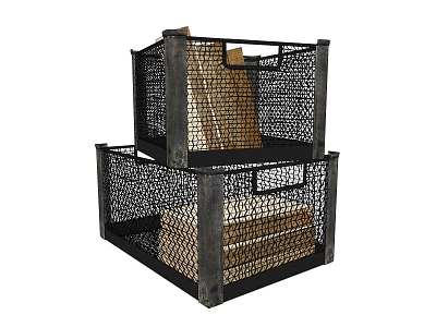 Industrial LOFT Storage Basket Decorative Cabinet model